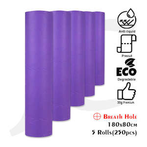 Disposable Bed Sheet Roll 180x80cm Purple Breath Hole P+ 5 Rolls 250pcs J52PPF