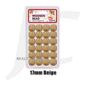 Beauty Town Wooden Braiding Beads 17mm Beige J17BB7