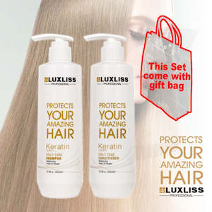 Luxliss Professional: LUXLISS Keratin Shampoo Conditioner With Gift Bag 500mlx2 J16SCW*