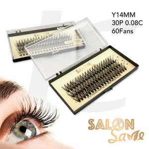 SALON Save Professional Fan Eyelash Extension Y14MM 30P 0.08C 60 Fans J71PYN