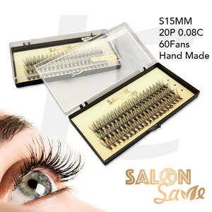 SALON Save Professional Fan Eyelash Extension Hand Made S15MM 20P 0.08C 60Fans J71JED