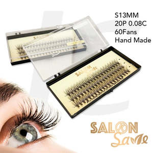 SALON Save Professional Fan Eyelash Extension Hand Made S13MM 20P 0.08C 60Fans J71JPF