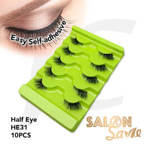 SALON Save Easy Self-adhesive Eyelash Half Eye HE31 10pcs J72EAS*
