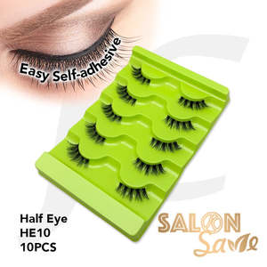 SALON Save Easy Self-adhesive Eyelash Half Eye HE10 10pcs J72SVA*