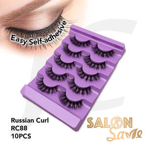 SALON Save Easy Self-adhesive Eyelash Russian Curl RC88 10pcs J72QER*