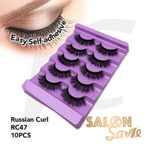 SALON Save Easy Self-adhesive Eyelash Russian Curl RC47 10pcs J72RCU*