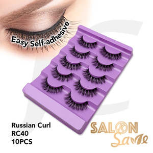 SALON Save Easy Self-adhesive Eyelash Russian Curl RC40 10pcs J72SEY*