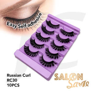 SALON Save Easy Self-adhesive Eyelash Russian Curl RC30 10pcs J72YSE*