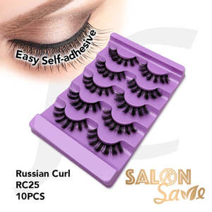SALON Save Easy Self-adhesive Eyelash Russian Curl RC25 10pcs J72RDC*
