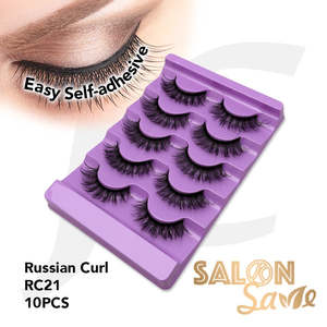 SALON Save Easy Self-adhesive Eyelash Russian Curl RC21 10pcs J72UUS*