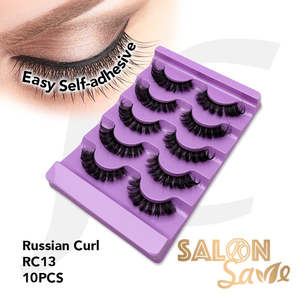 SALON Save Easy Self-adhesive Eyelash Russian Curl RC13 10pcs J72SRU*