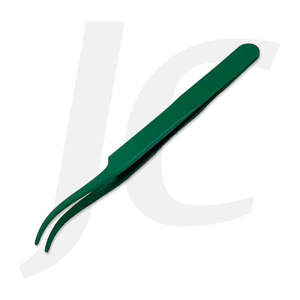 Eyelash Tweezers Basic Curl-tip Green J73EAS