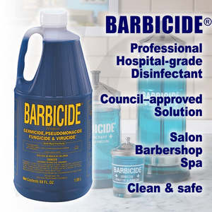 Sign Towel Cabinet Shelf: BARBICIDE Concentrate Professional Hospital-grade Disinfectant 64oz 1.89L J35BBC