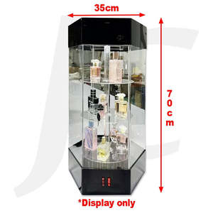 Acrylic Display Stand with Rotating Function and Down Light Black J35BCT