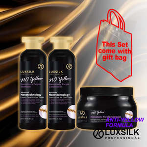 LUXSILK Nanoplasty No Yellow Purple Shampoo Conditioner Mask Set 200mlx3 J16CMT*