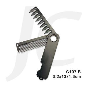 Pocket Foldable 2-in-1 Fidget Spinning Comb 3.2x13x1.3cm C107 Black J23CST