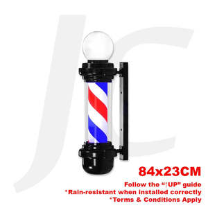 Barber Pole With Top Bulb Rain-resistant 84x23cm Black J35PHB