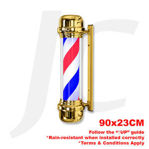 Barber Pole Flat Ends Rain-resistant 90x23CM Gold J35GMC