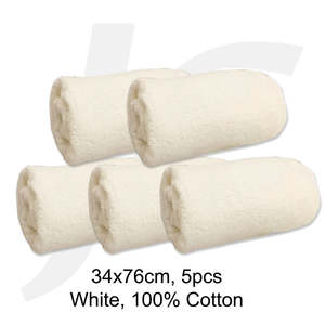 Towel Cape Apron Uniform: Salon Towel Cotton 34x76cm White 5PCS Per Bundle J26SCW5