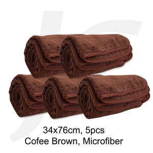 Salon Towel Microfiber 34x76cm Brown 5PC J26SFB5