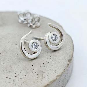 Earrings: Diamond Koru