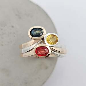 Coloured Gemstone Rings: Triple Shades