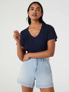 Women Collection Main: Essential V-Neck Tee WTO-14656