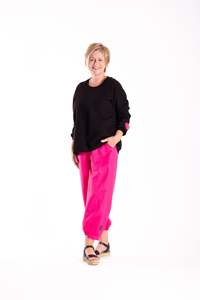 Sweatshirt Black with Pink Bows