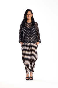 Knot Pants Taupe Stripe