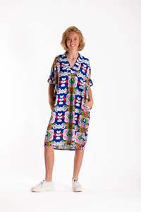 Kotua Dress Blue Retro