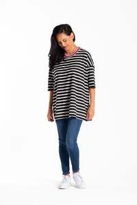 Jellicoe Box Tee Black/White Stripe