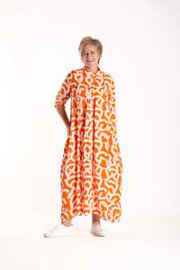 Dresses Deeanne Hobbs: French Me Dress Grapefruit Scribble