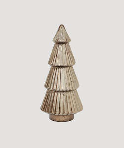 Decorative Art: LED Antiqued Glass Christmas Tree - Large