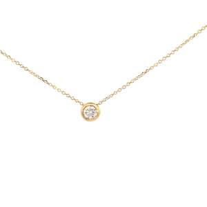 Necklaces: Diamond Bezel Set Necklace in 9ct Yellow Gold