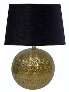 Homeware Lamps Amp Lighting: Brass Tonings Table Lamp with Black Shade