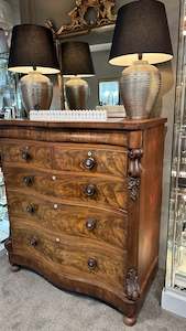 Antique Victorian Serpentine Scotch Chest