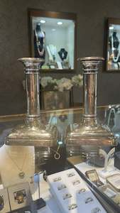 Sterling Silver: Pair of Sterling Silver Candlesticks