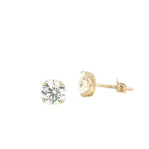 Jewellery Earrings: Lab Grown Diamond Stud Earrings in Yellow Gold - 2.04 carats
