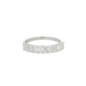 Jewellery Engagement Rings: Baguette Diamond Half Eternity Band 0.97 Carats in 18ct White Gold