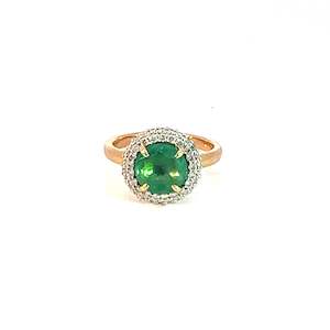 Jewellery Engagement Rings: Emerald Diamond Halo Ring