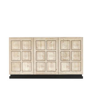 Sideboards: Light Grey / Waxed Black 3 Door Sideboard