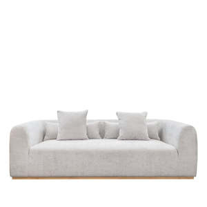 Sofas: Cement 3 Seater Curved Sofa