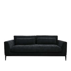 Sofas: Black 3 Seater Sofa