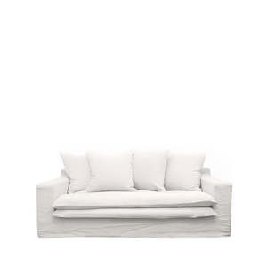 Sofas: White Slipcover Sofa 2 Seater