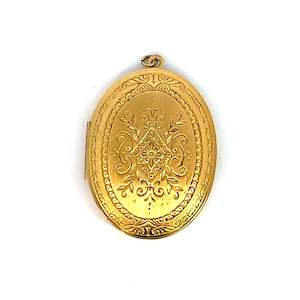 Jewellery Antique Vintage: Vintage Large Oval Gilt Locket