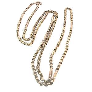 Jewellery Antique Vintage: Antique Belcher Bar Muff Chain Necklace