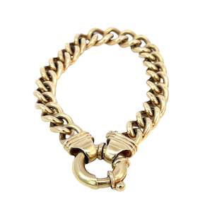 Jewellery Recently Sold: Heavy Solid Curb Link Bracelet in 9ct Yellow Gold - 47.94 grams