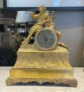 Pre Loved Homeware: Antique French Gilt Mantle  Clock