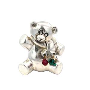 Jewellery Brooches: Vintage Sterling Silver Teddy Bear Brooch