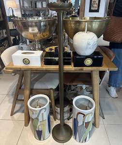 Tall Brass Church Candle Holder